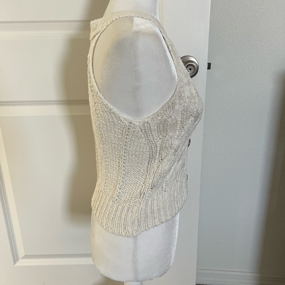 NWOT Pilcro Anthropologie Cream Sweater Vest Tank XS - Picture 7 of 10